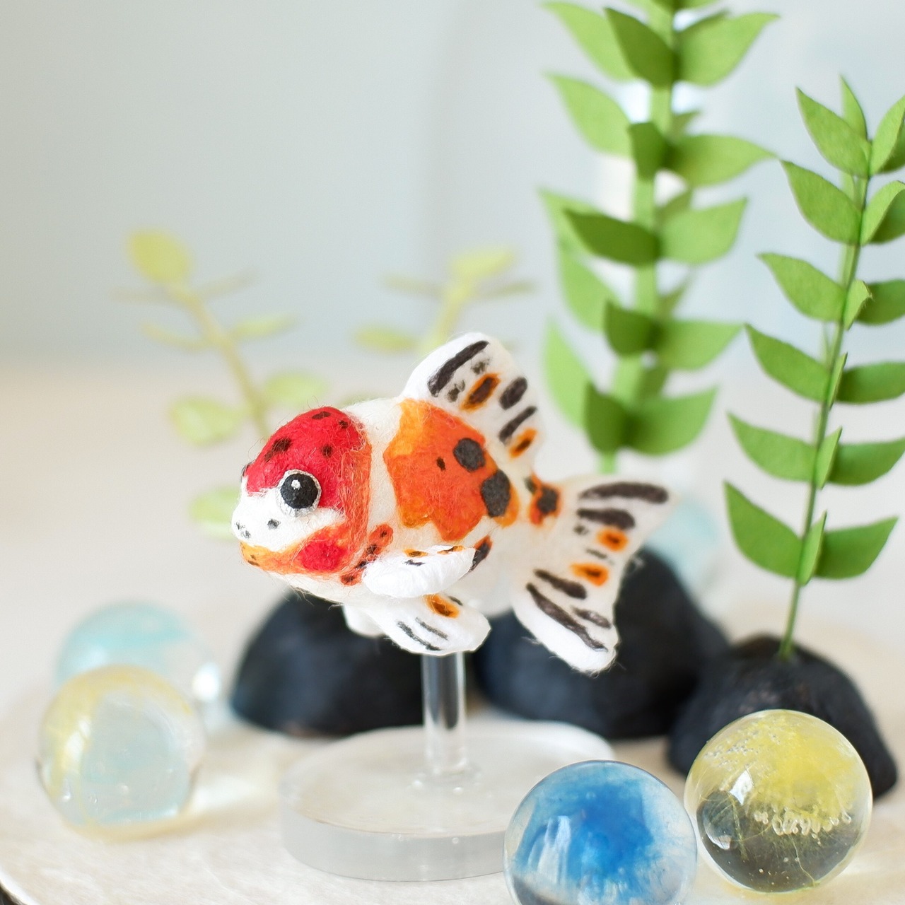 ◌金魚の涼飾り◌ アズマニシキ(東錦)　和紙アクアリウム／和紙インテリア