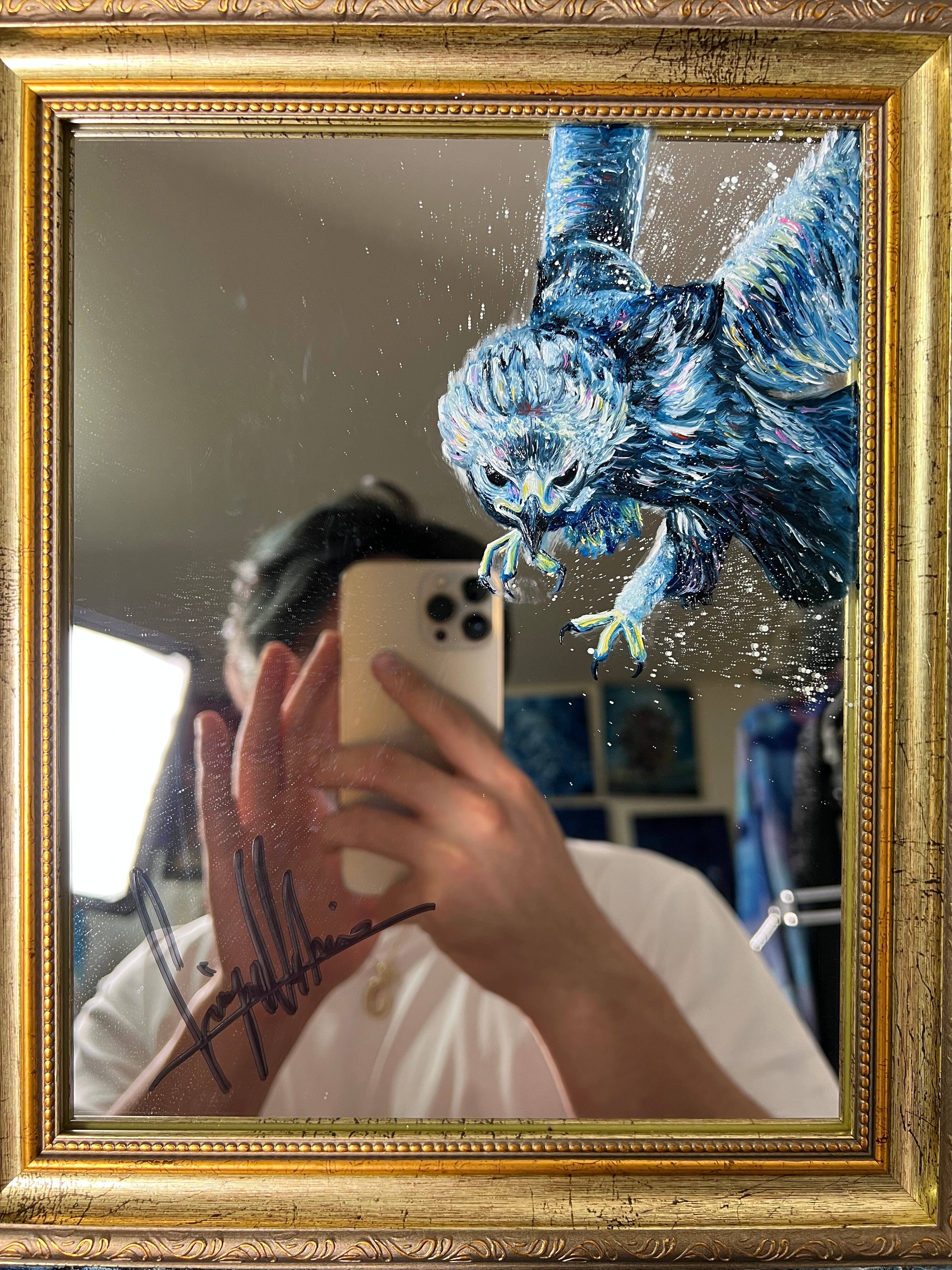 癒しの油彩画【秋の水辺】F12号 油絵 肉筆 絵画 アンティーク 額縁 一点物