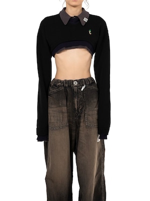 【25AW】Maison MIHARA YASUHIRO ミハラヤスヒロ /Triple Layered Cropped Knit Sweater/ ニットセーター