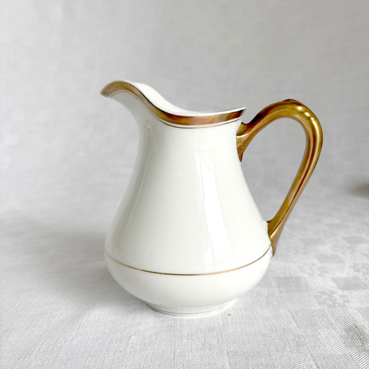ピッチャー　ミルク　Tissier Paris　オフホワイト×ゴールド　ピシェ　小型 19twe27