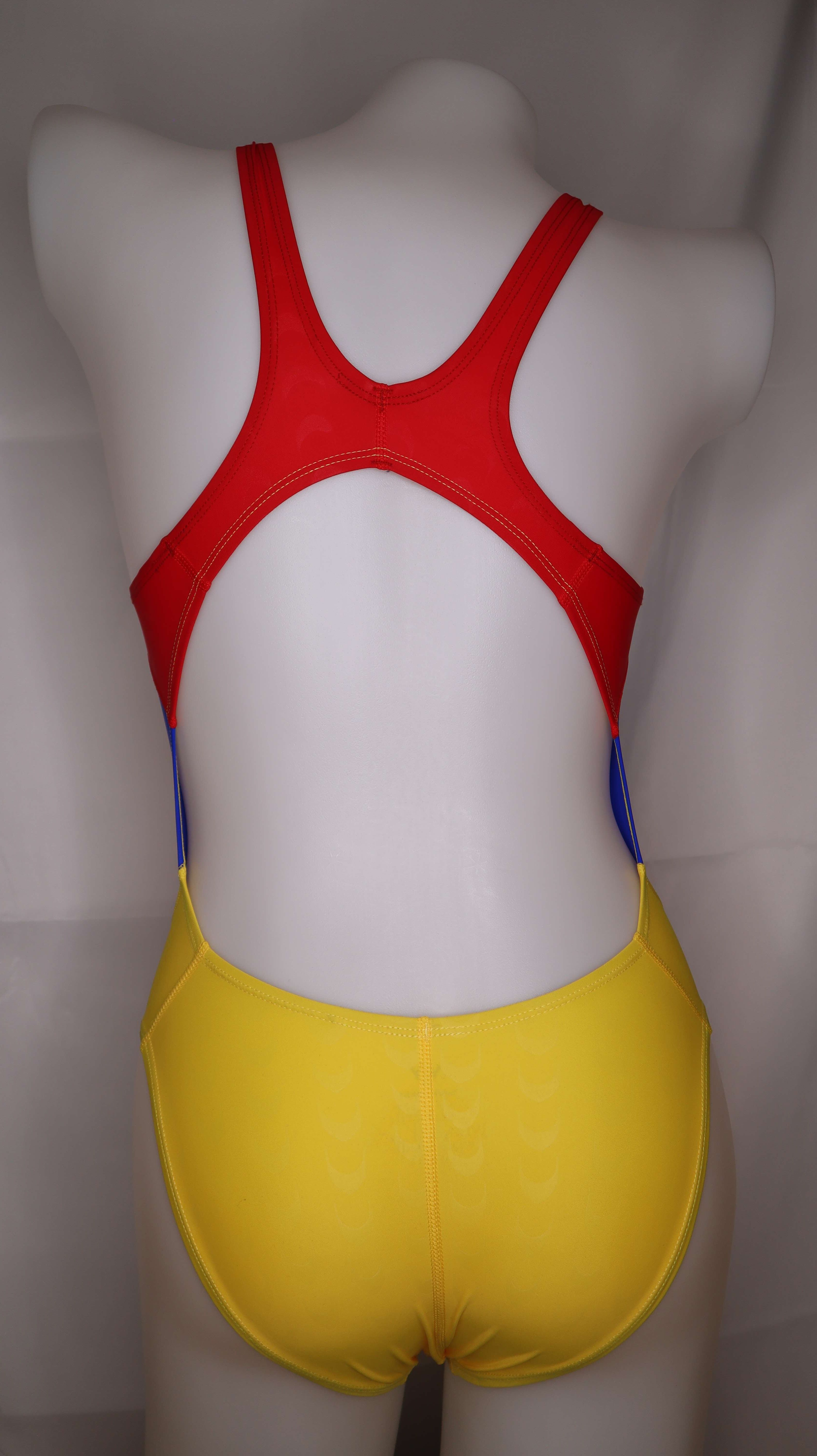 SWIMHXBY レディース ガールズ 競泳水着 黄色青赤 282 S-5XL SWIMHXBY レディース ガールズ 競泳水着 黄色青赤 282 S-5XL