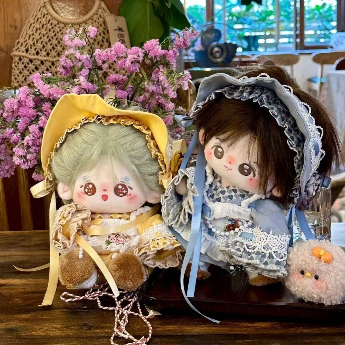 20cmぬいぐるみ用 レトロ ワンピース+リボントップス+ヘアリボン+