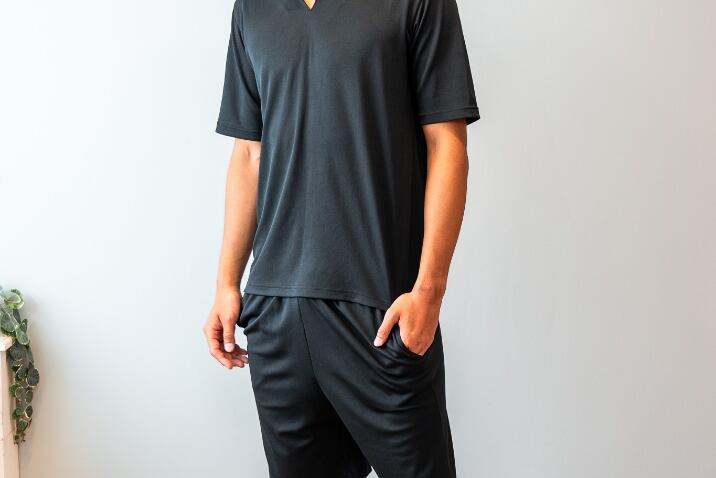 メンズウェア半袖半パン上下セット 複合鉱石粉&高機能消臭生地