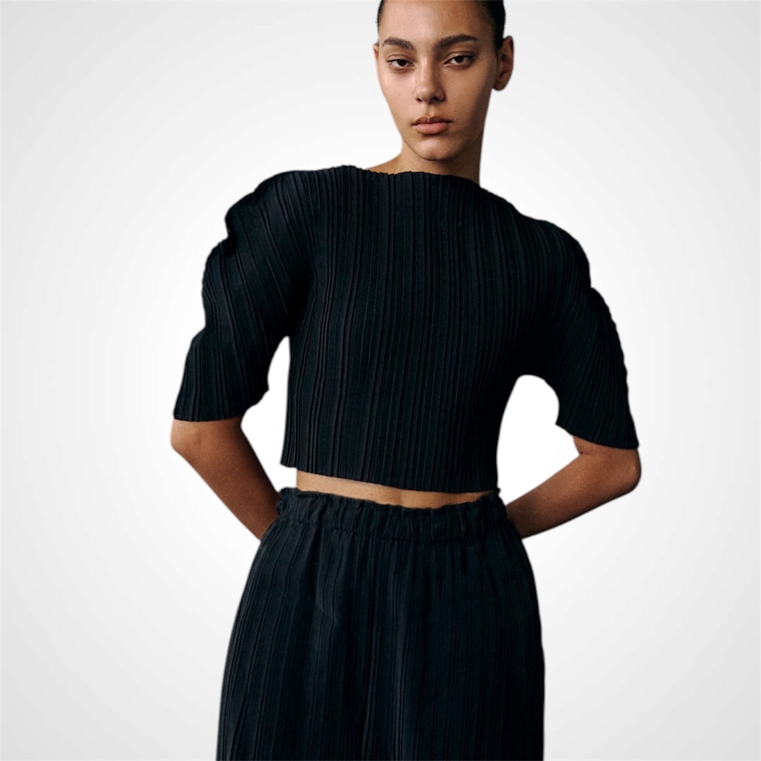iirot Pleats Carve Tops