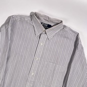 90s 00s Polo by Ralph Lauren ポロ ラルフローレン LOWELL ストライプ 長袖 ワイシャツ ドレスシャツ サイズ 42-82 /ホワイト×パープル メンズ ビンテージ