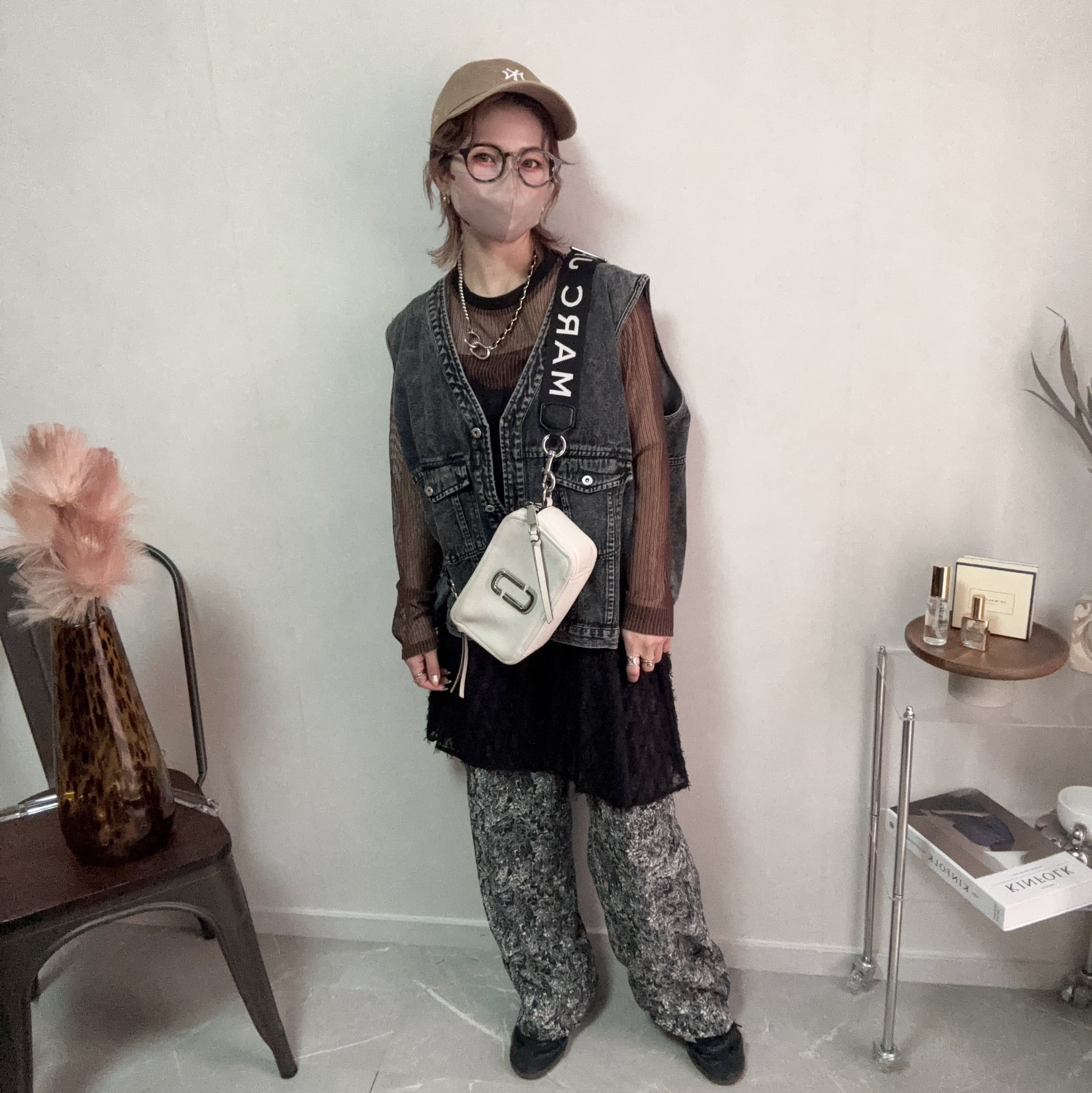 sheer fringe camisole OP【Black】