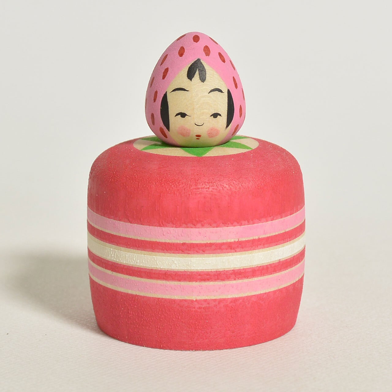 いちごケーキちゃんえじここけし 約1.5寸 約4.5cm 鈴木明 工人（作並系