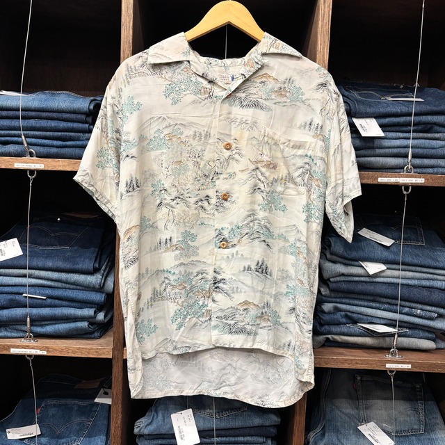 1950'S IOLANI 和柄 縮緬 RAYON HAWAIIAN SHIRT