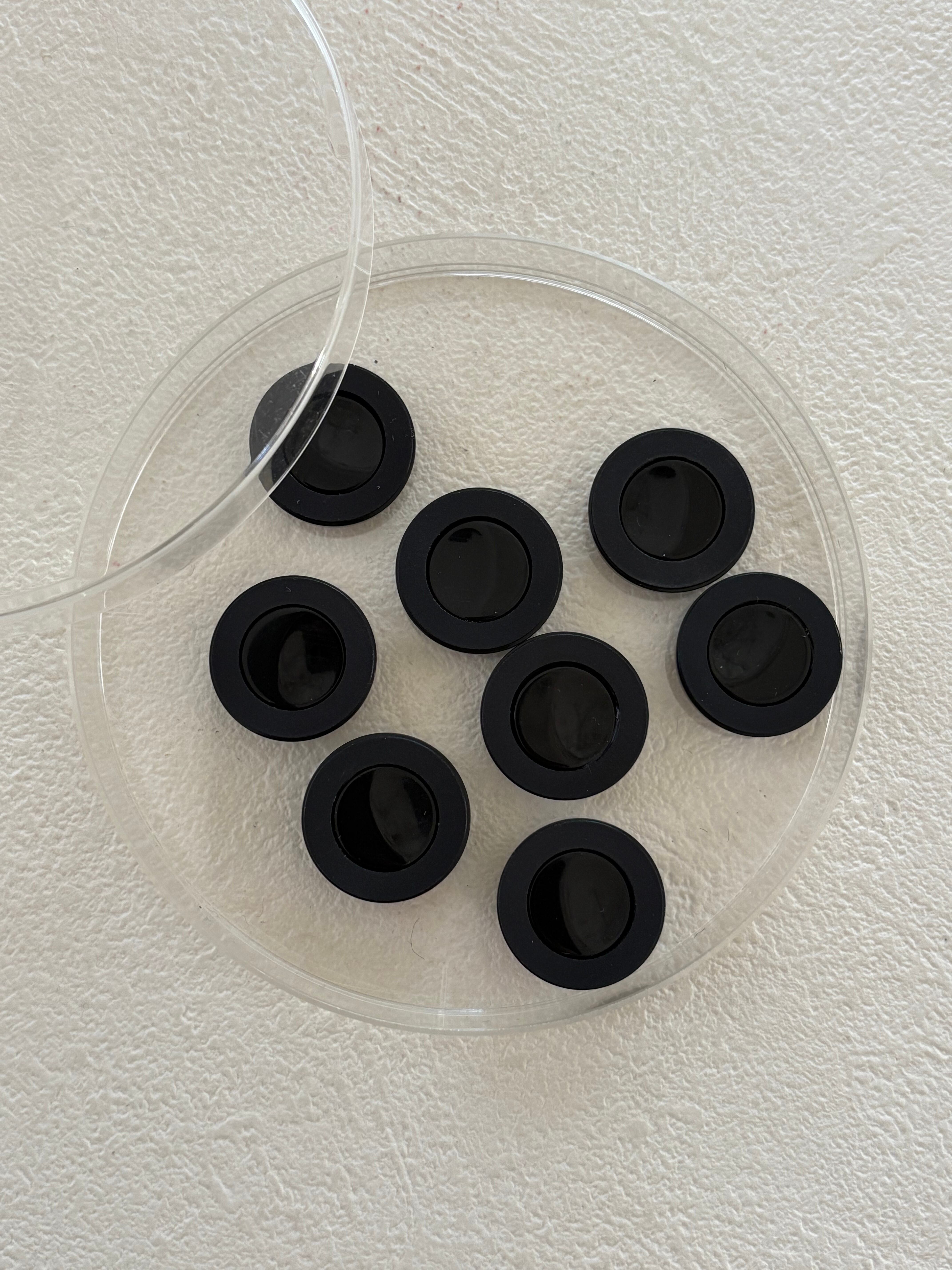 Japanese Vintage ボタン ブラック 18mm シンプルモダン カボション 昭和レトロ アクセサリーパーツ 装飾材