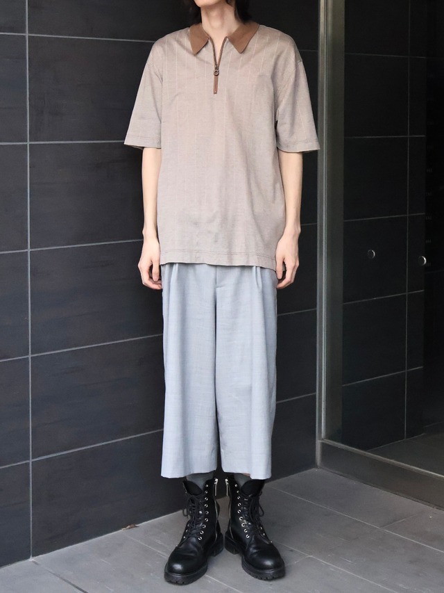 【salvatore ferragamo】coloring half zip polo shirt