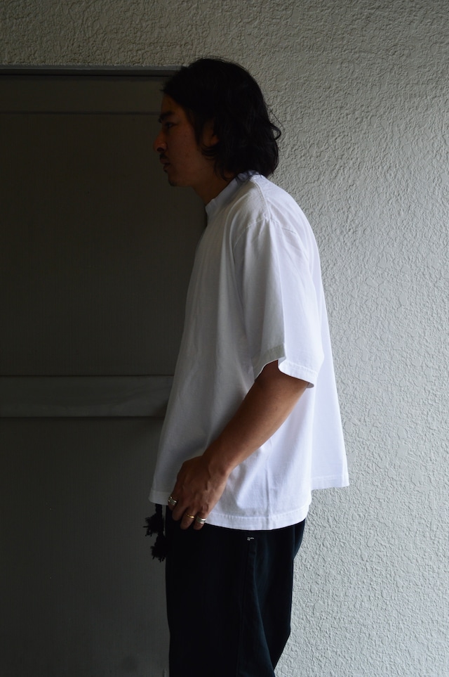 SHAKA WEAR garment dye 7.5oz drop wide fit heavy weight tee USA cotton WHITE/BLACK シャカウェアー ガーメントダイTシャツ