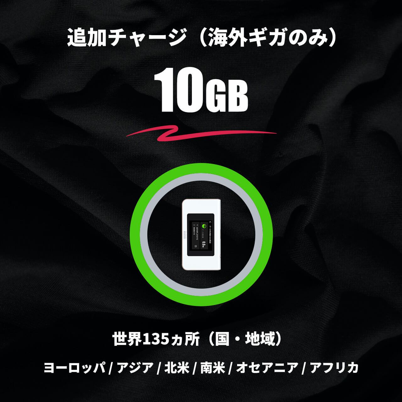 海外ギガのみ（10GB）= 追加チャージ（HUNDRED Wi-Fi チャージ Type 専用）