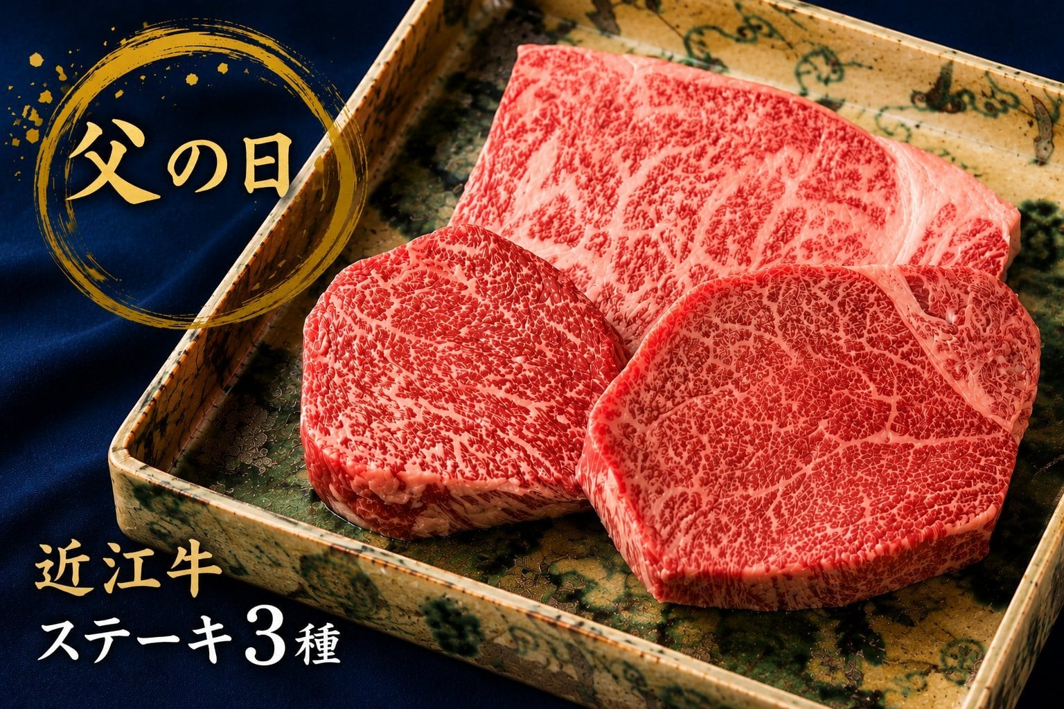 【父の日限定】近江牛ステーキ3種セット(シャトーブリアン・サーロイン・赤身)【冷凍】送料無料