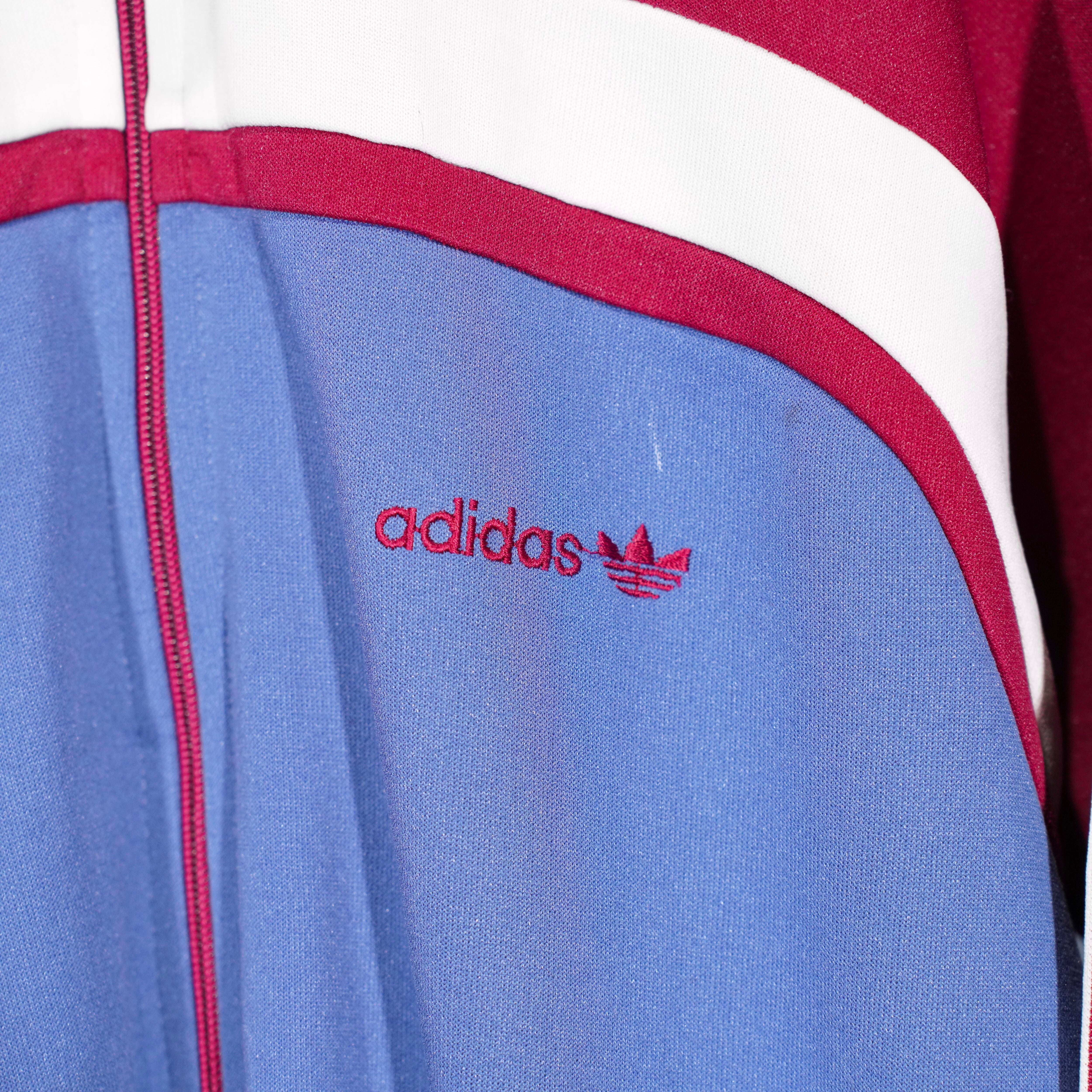 80's USA VINTAGE adidas LOGO EMBROIDERY DESIGN TRACK JACKET MADE