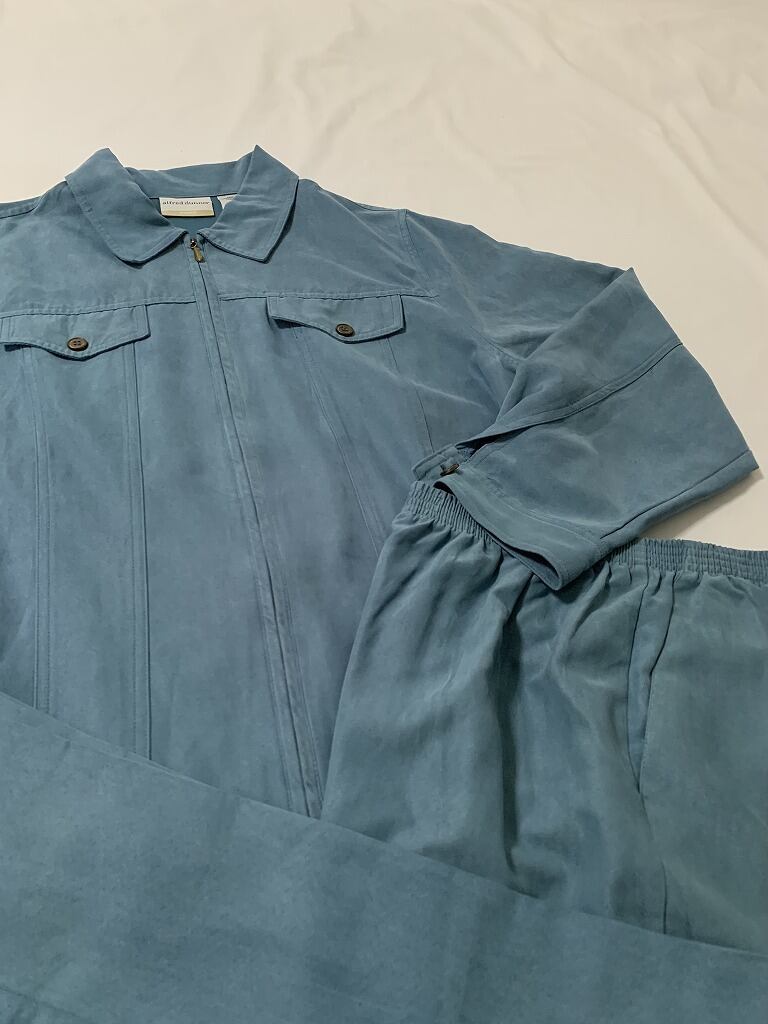 1990's Zip-Up Shirt Jacket × Easy Pants Design 2PC Set-Up