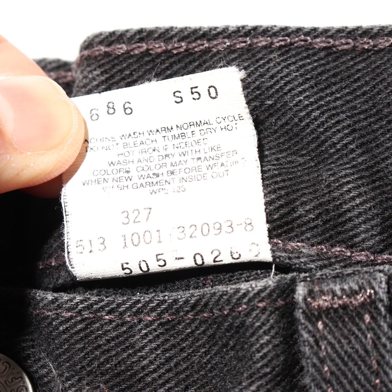 美品 34×30 Levi’s 505 USA 01年 サルファーブラック デニムパンツ リーバイス