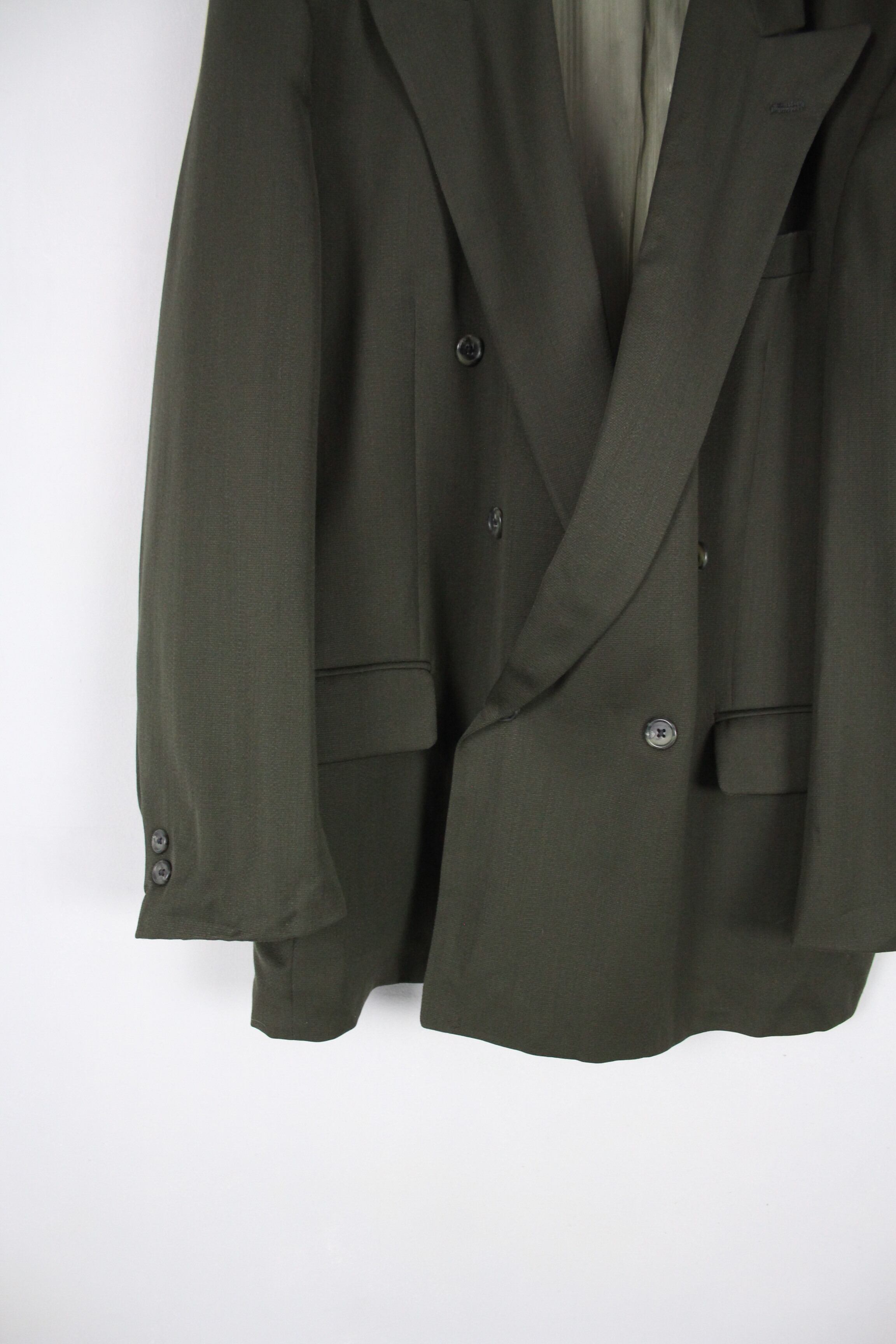 オーバーサイズ ディープグリーンカラー ダブル テーラードジャケット