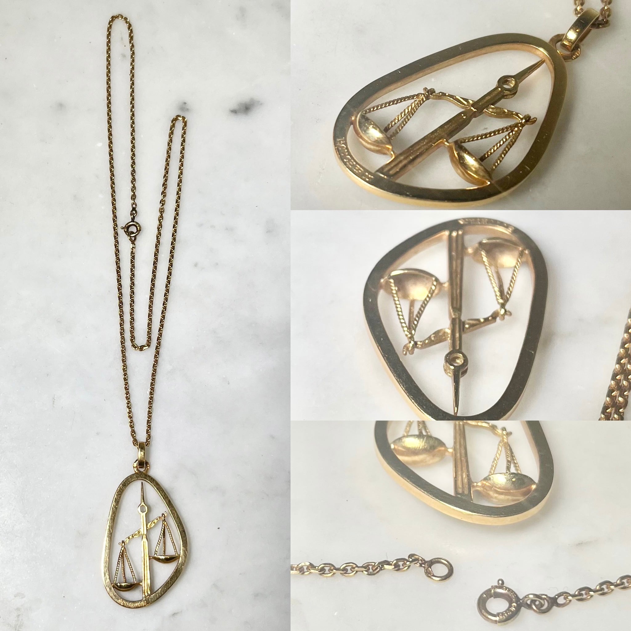 vintage BOUCHERON k18 gold zodiac pendant necklace 