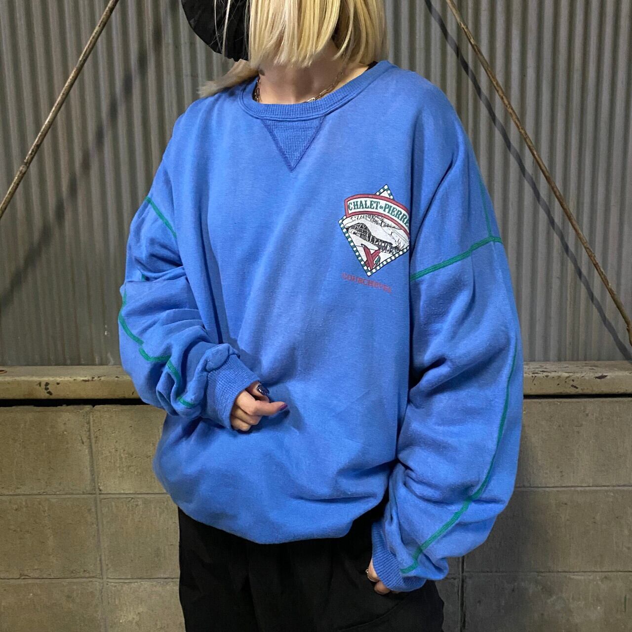 プリントスウェットシャツ メンズXL 古着 トレーナー 90S