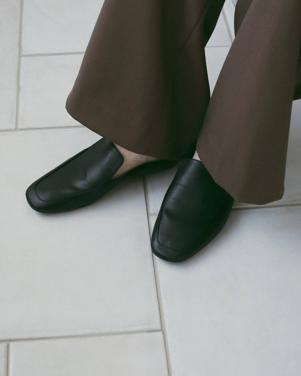 【 anuke 】Ecoleather Flat Loafers