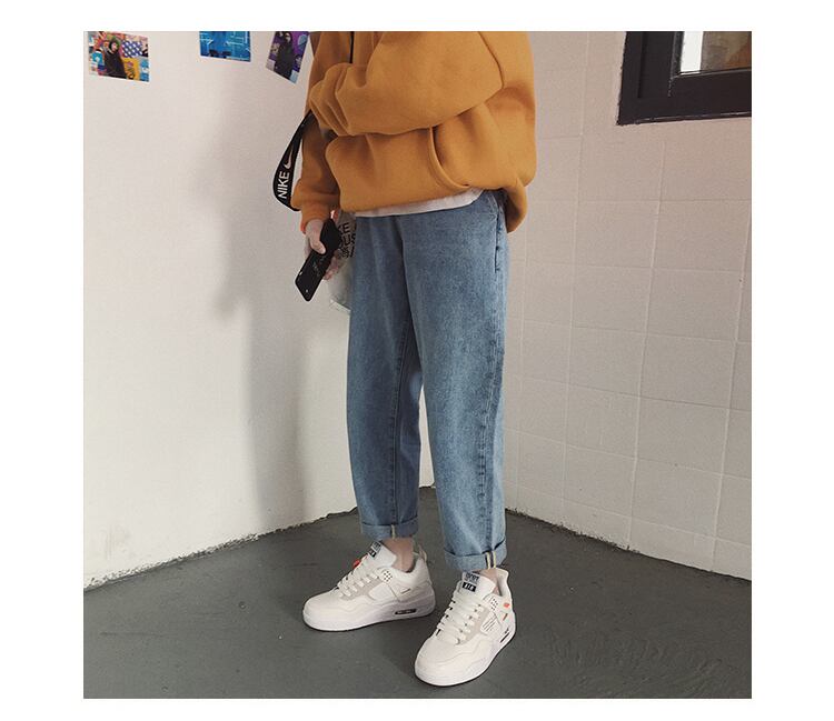 全2色 デニム パンツ ストレート カジュアル シンプル 無地