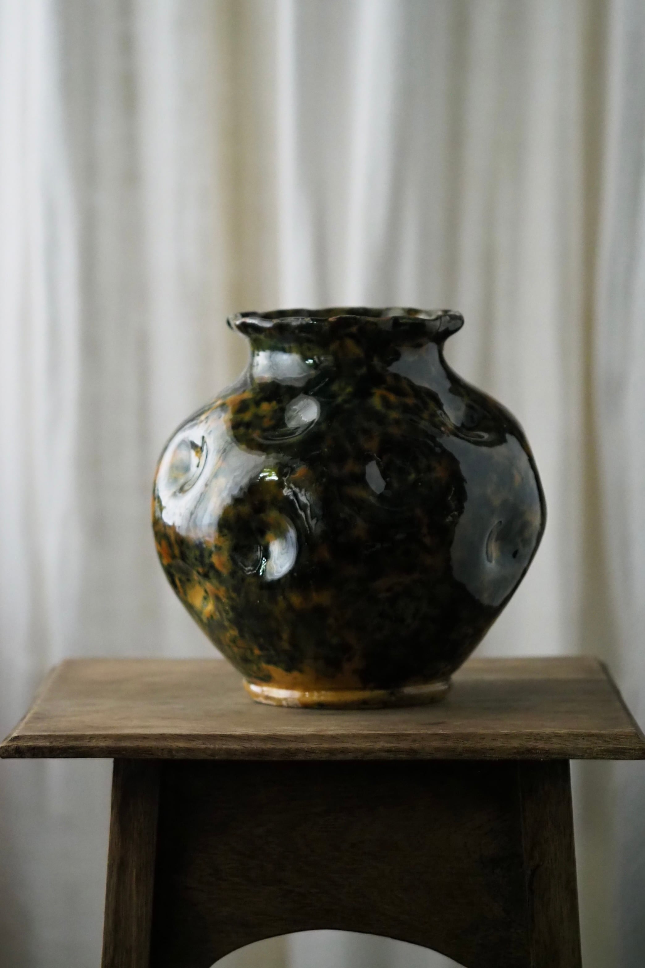 凹凸ある南仏花器-antique french pottery vase | アンティーク