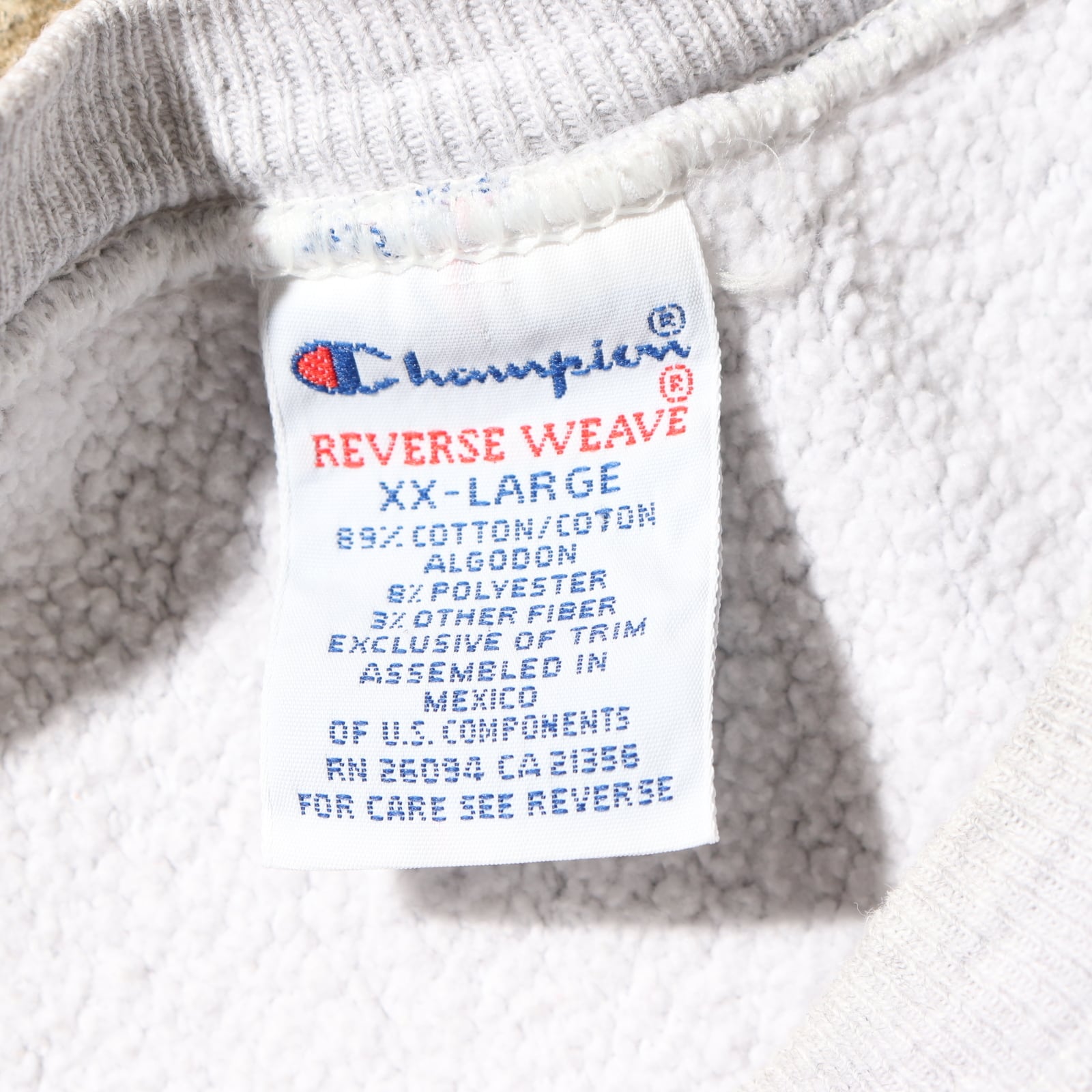 美品 90s 2XL リバースウィーブ チャンピオン スウェット グレー 黒 