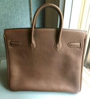 【エルメス】HERMES オータクロア28CM Fjordレザー EBENE BROWN（カーキ）GOLD金具