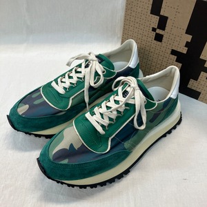 "未使用品" 44 HIDNANDER "TENKEI" GREEN CAMO SNEAKER