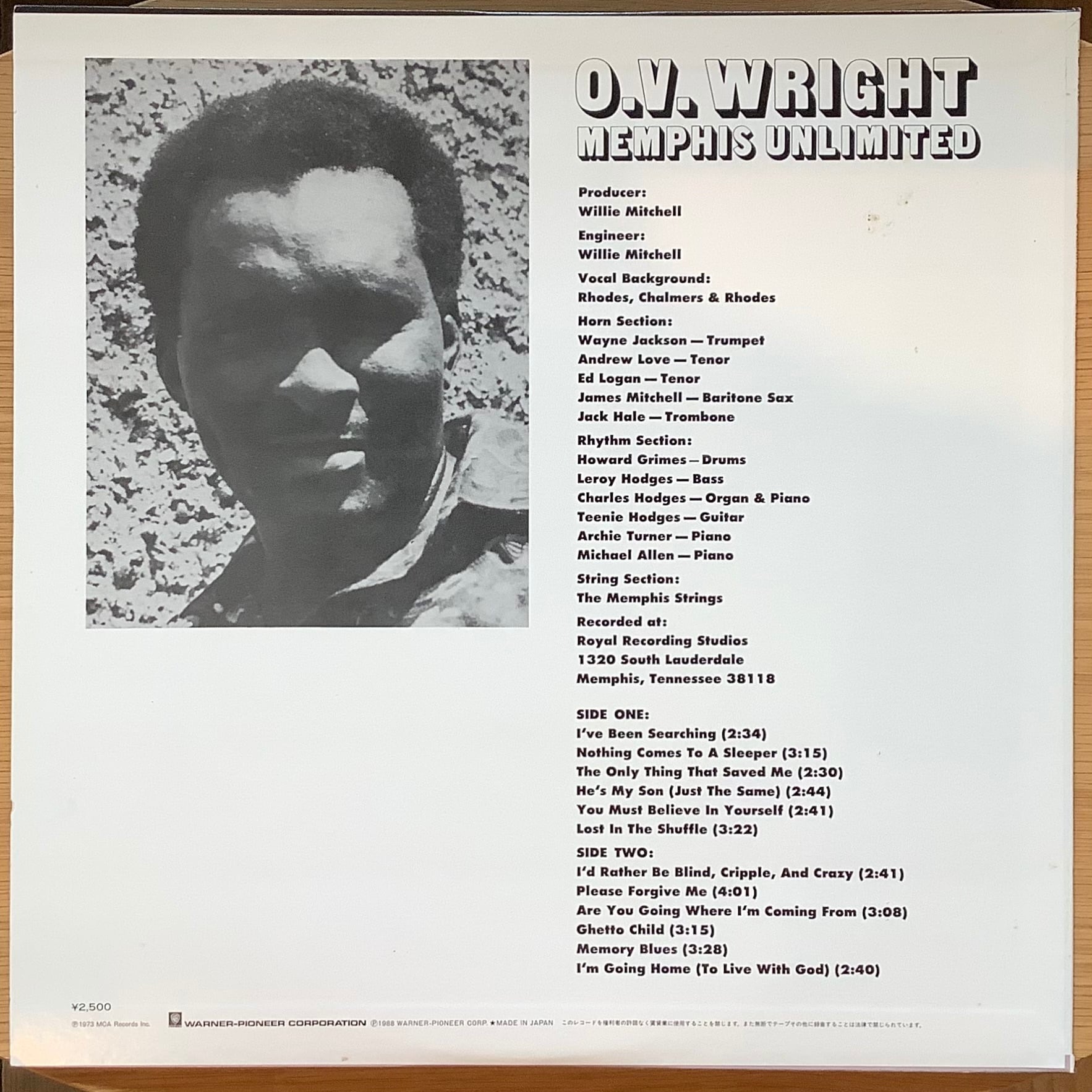 O.V. WRIGHT / MEMPHIS UNLIMITED | Plastic Soul Records
