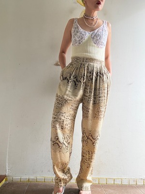 1980s Vintage "Neiman Marcus" Elastic Python Pants