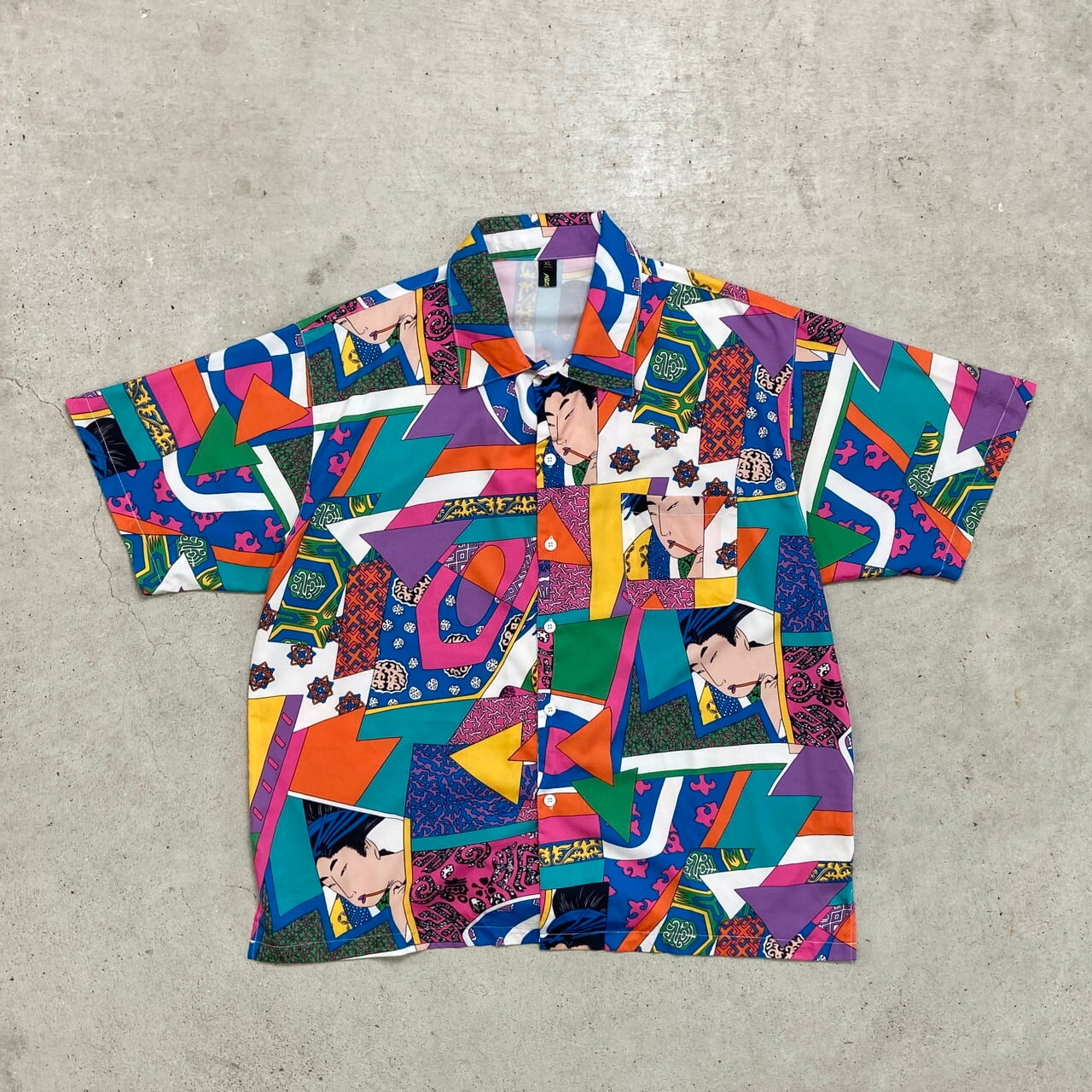 90年代 日本製 浮世絵プリント 半袖Tシャツ シングルステッチ 和柄 