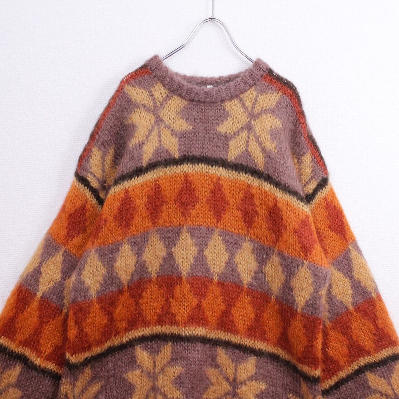 Caka act2】Euro Vintage Nordic Pattern Mohair Mix Knit | Caka(カカ 