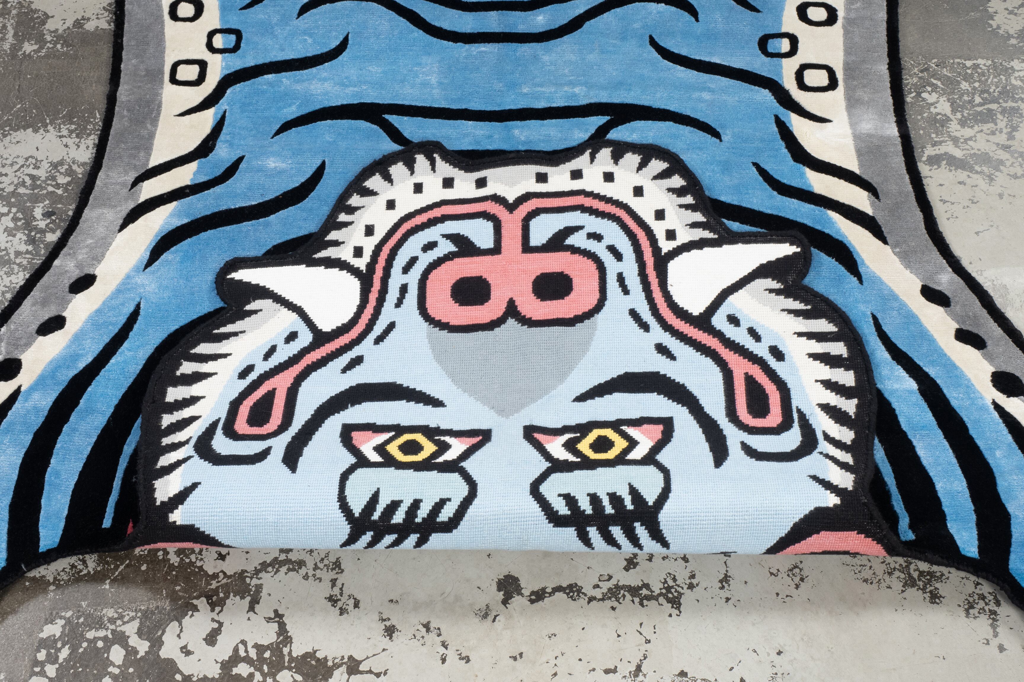 Tibetan Tiger Rug 《XXXLサイズ•シルク•オリジナル1•ブルーバージョン