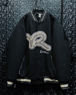 【ÆIEM】“ROCAWEAR” vintage big logo varsity jacket black × ivory