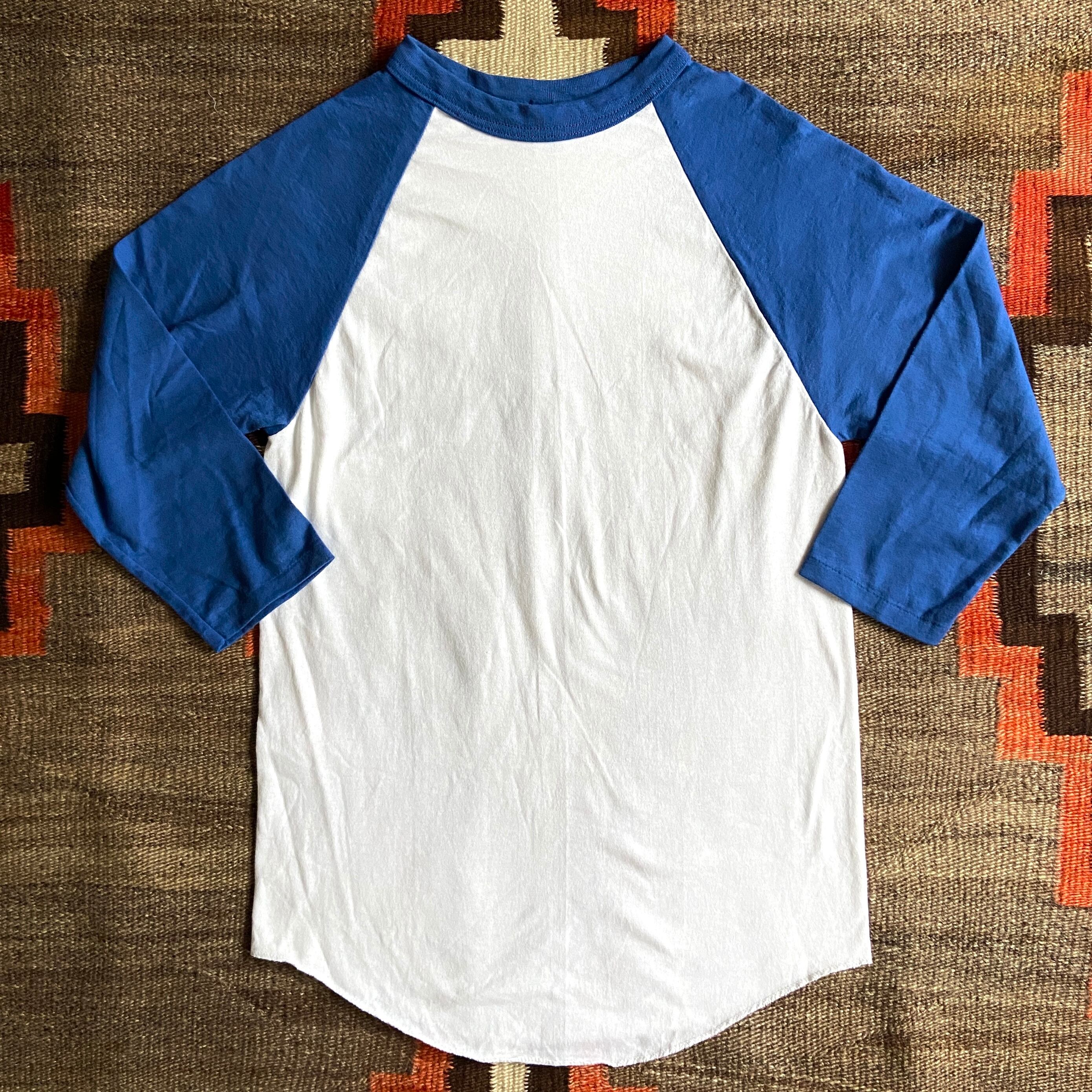 1990s Dead Stock Blue Raglan Tee Made in USA F793