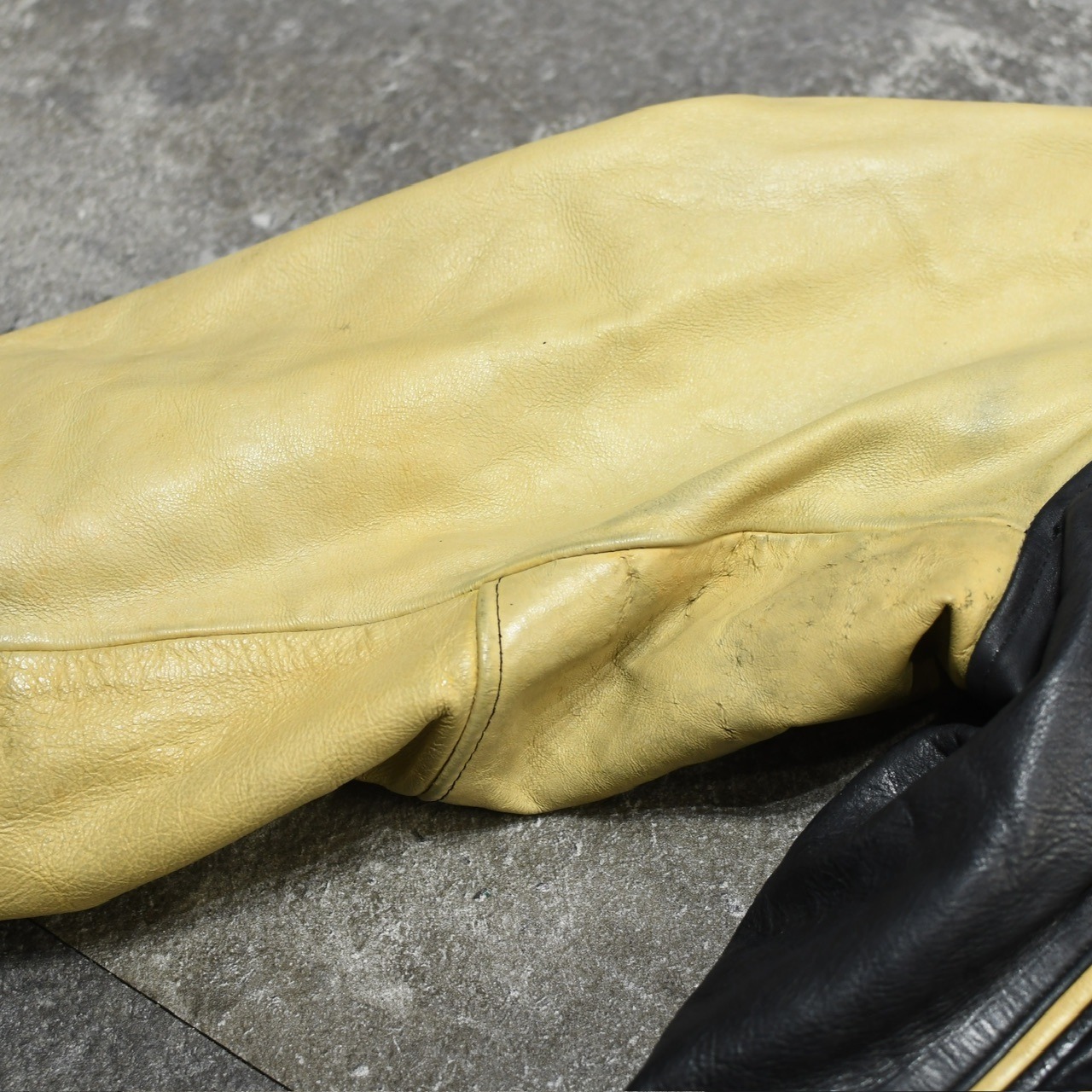 switching design leather jacket