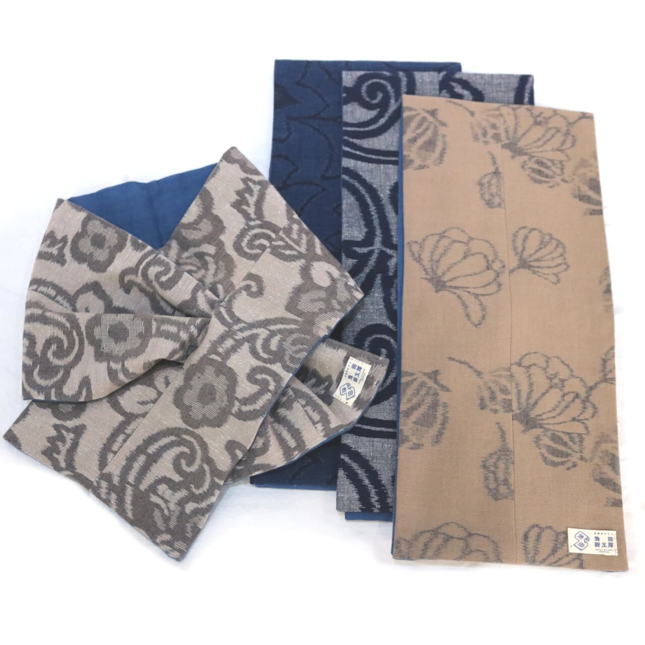 新柄入荷 [かすり綿マフラー※片側の穴に通すタイプ] 全4柄 久留米絣