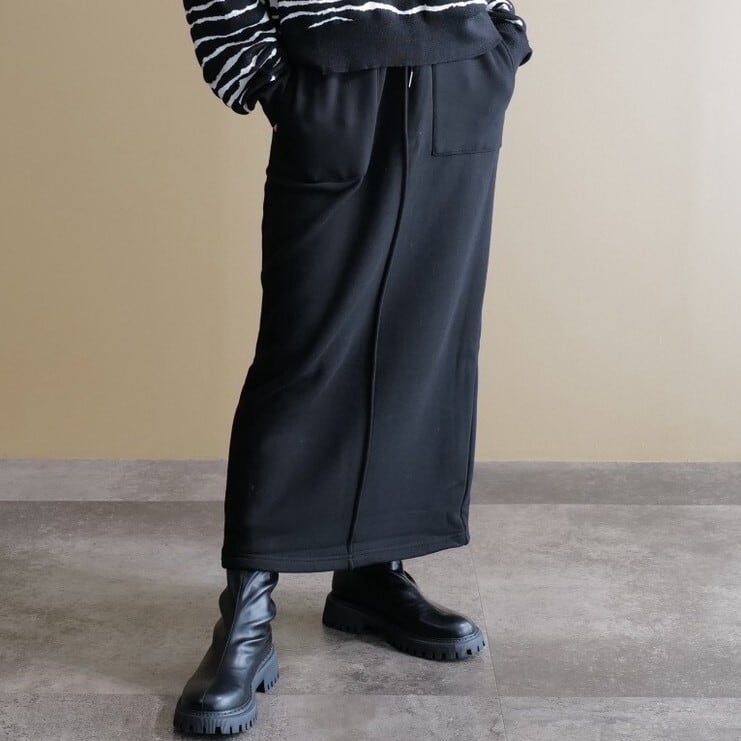 裏起毛ジャージタイトスカート(ブラック)