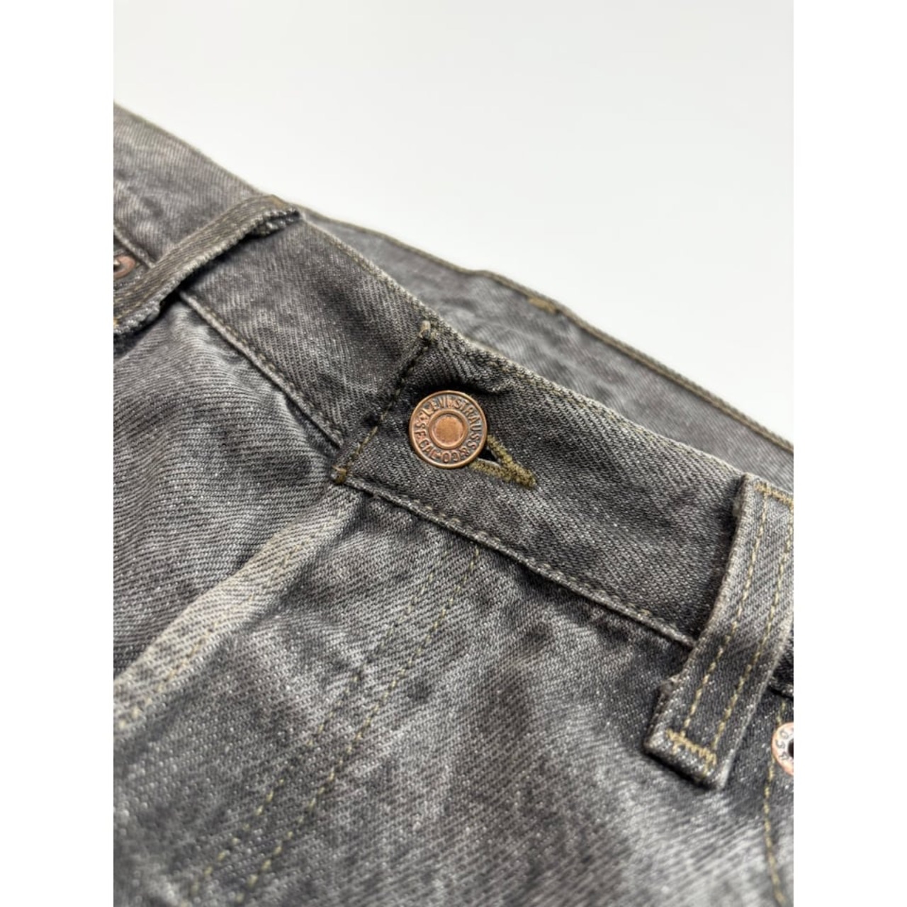 90s Levi’s 501 BLACK DENIM PANTS MADE IN USA Size W36L32→W35.5L32