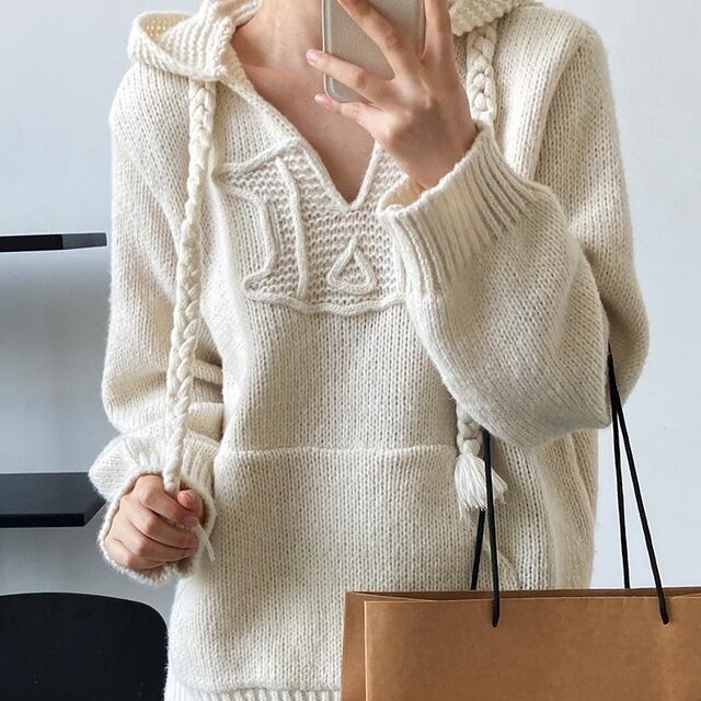 トップス レディース ニット セーター プルオーバー フーディー 袖あり 長袖 Vネック フード付き かわいい 大人可愛い きれいめ シンプル カジュアル 大人 上品 おしゃれ お洒落 かっこいい レトロ 大人可愛い 大人女子 こなれ感 ラフ メンズライク マニッシュ 個性的 クール モード系 送料無料 存在感 抜け感 無地 秋 冬 10代 20代 30代 40代 レディース 女性用 ママ オフィス ビジネス OL 通勤 学生 通学 デート お出かけ 女子会 休日 旅行 着回し 普段使い