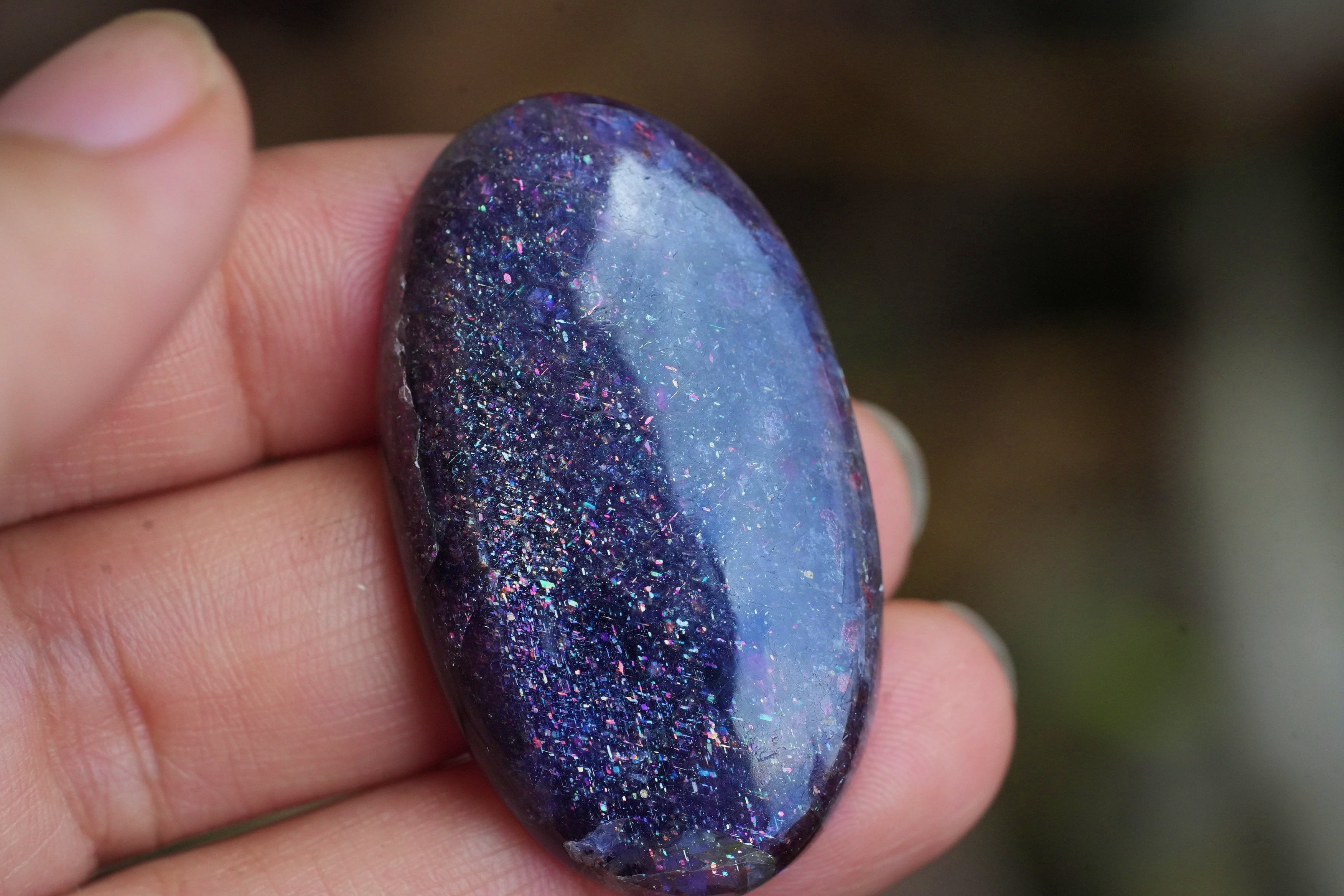 大きな銀河 アイオライトサンストーン40mm s1609 | Funky garuda Stone