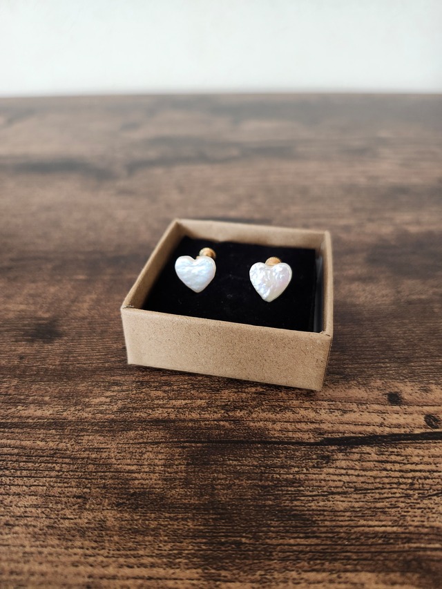 ハートパールイヤリング