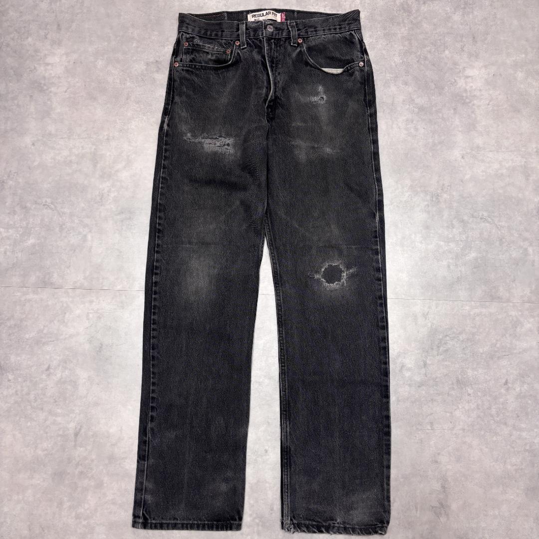 Levi's リーバイス 505 ブラックデニムパンツ ストレート テーパード