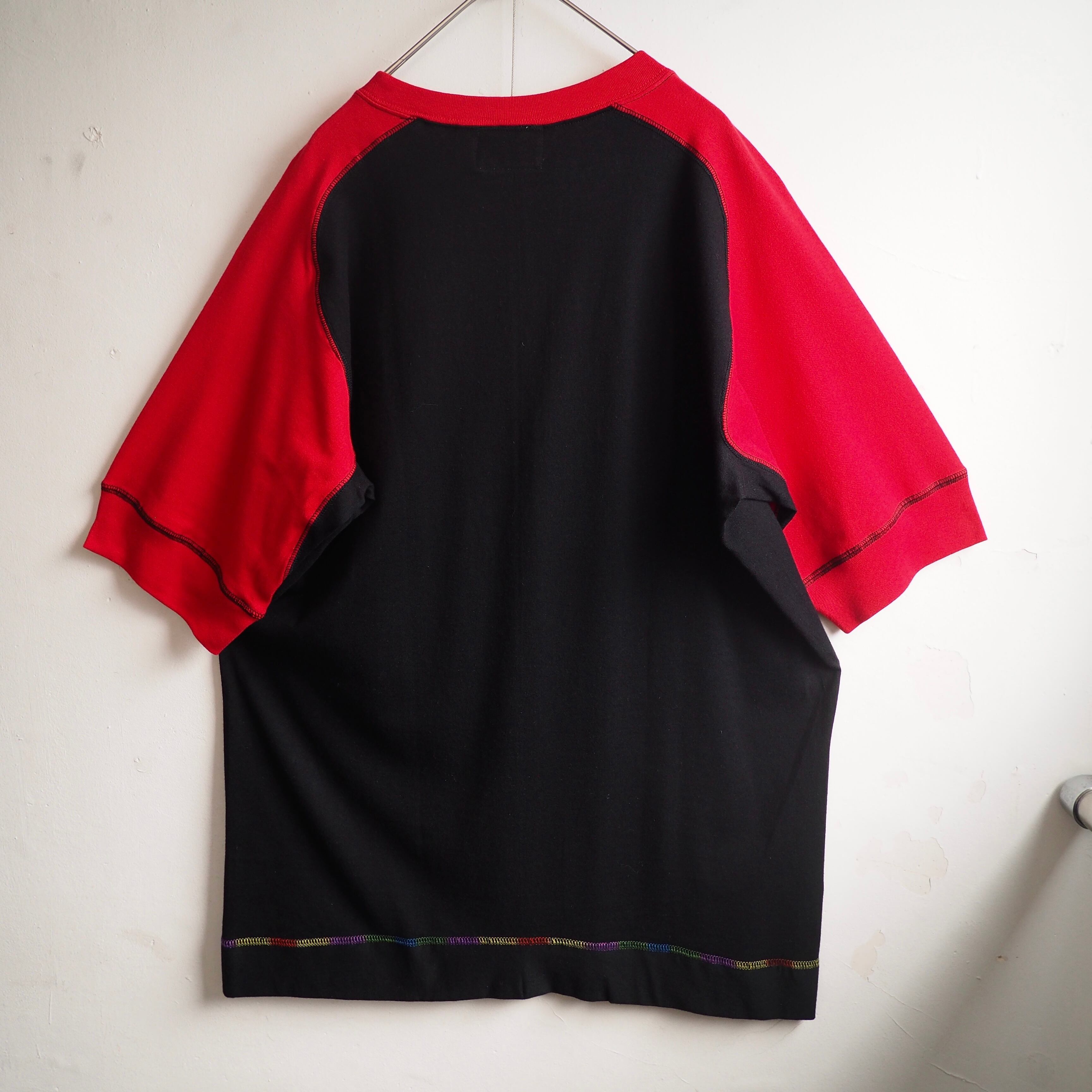” Evisu - Dot kamome ” printed Bi color raglan sleeve Tee