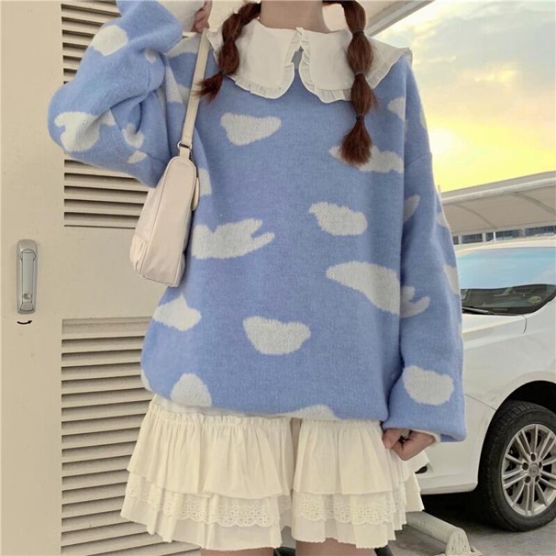 セーター オータムスタイルルーズブラウス ロング 大人ガーリー スウィート キュート カジュアル 秋物 萌量不足67184858561