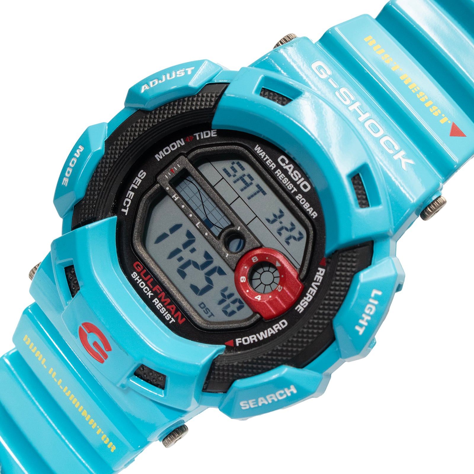 カシオ 腕時計 メンズ ジーショック ガルフマン 水色 黒 珍しい 目立つ