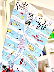 トルション フランス雑貨【Sucre Sale 甘いか辛いか】キッチンクロス ティータオル Winkler ウィンクラー フランス 綿100% コットン トルション ふきん リネン  雑貨 キッチン おしゃれ