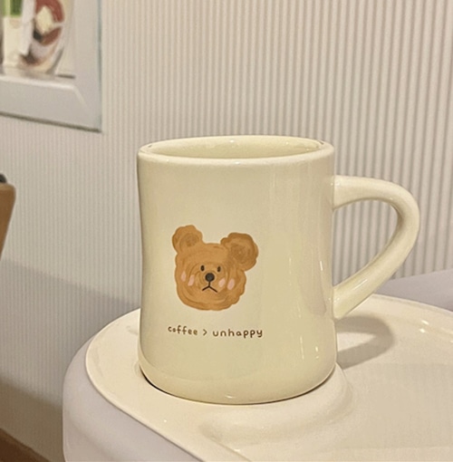 【お取り寄せ】コーヒーカップ 韓国風 陶器 小さなクマ マグカップ