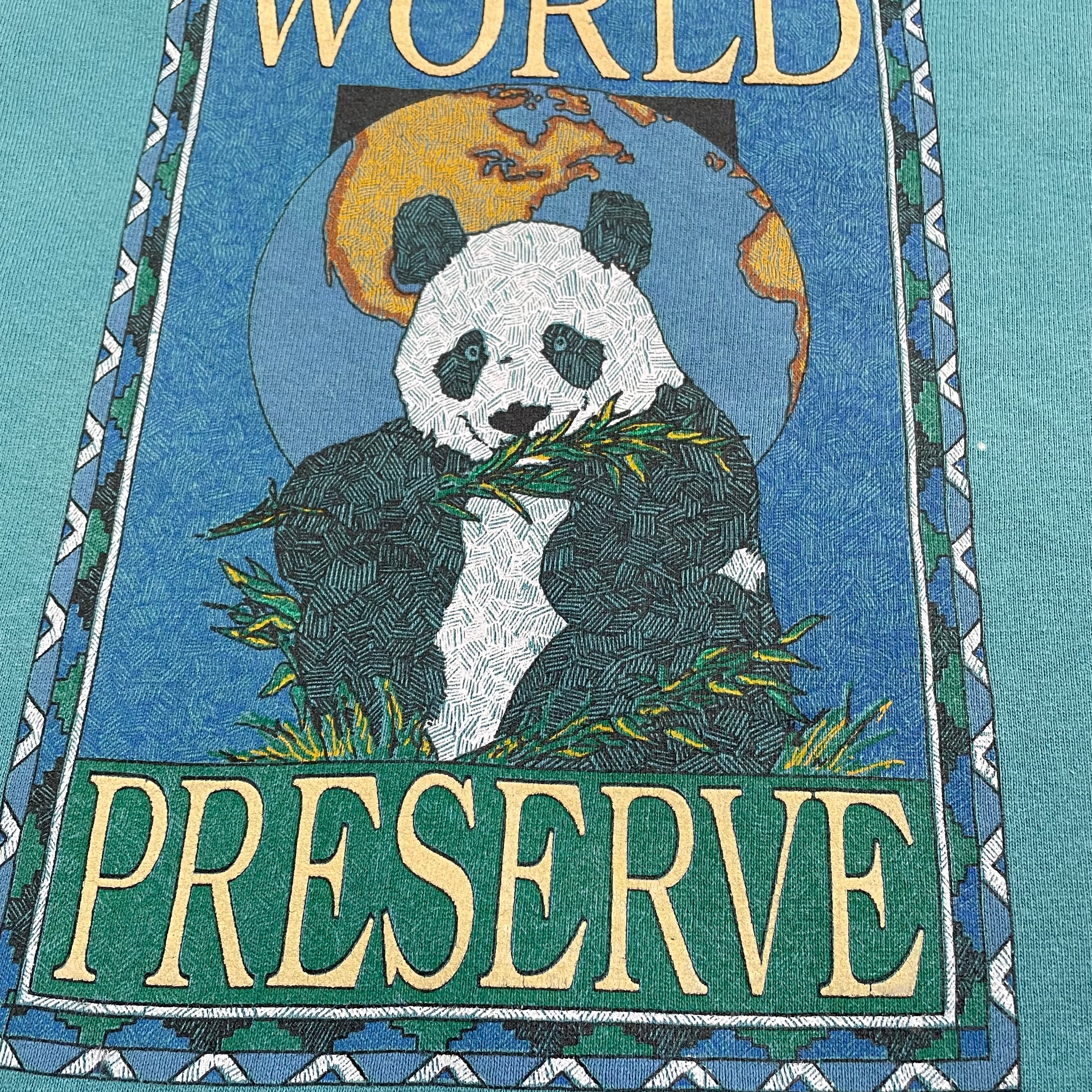 ☆WWF ベスト シャンブレー アニマル刺繍 US アメカジ オーバーサイズ